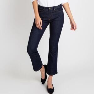 Ann Mashburn Women’s 28 Flare Cropped Jean Indigo Blue Stretch Denim NEW
